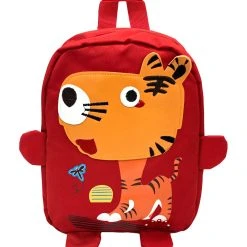 ANELY Süßer Rucksack Mit Tieren Kinder Kita Ranzen In Rot-Orange