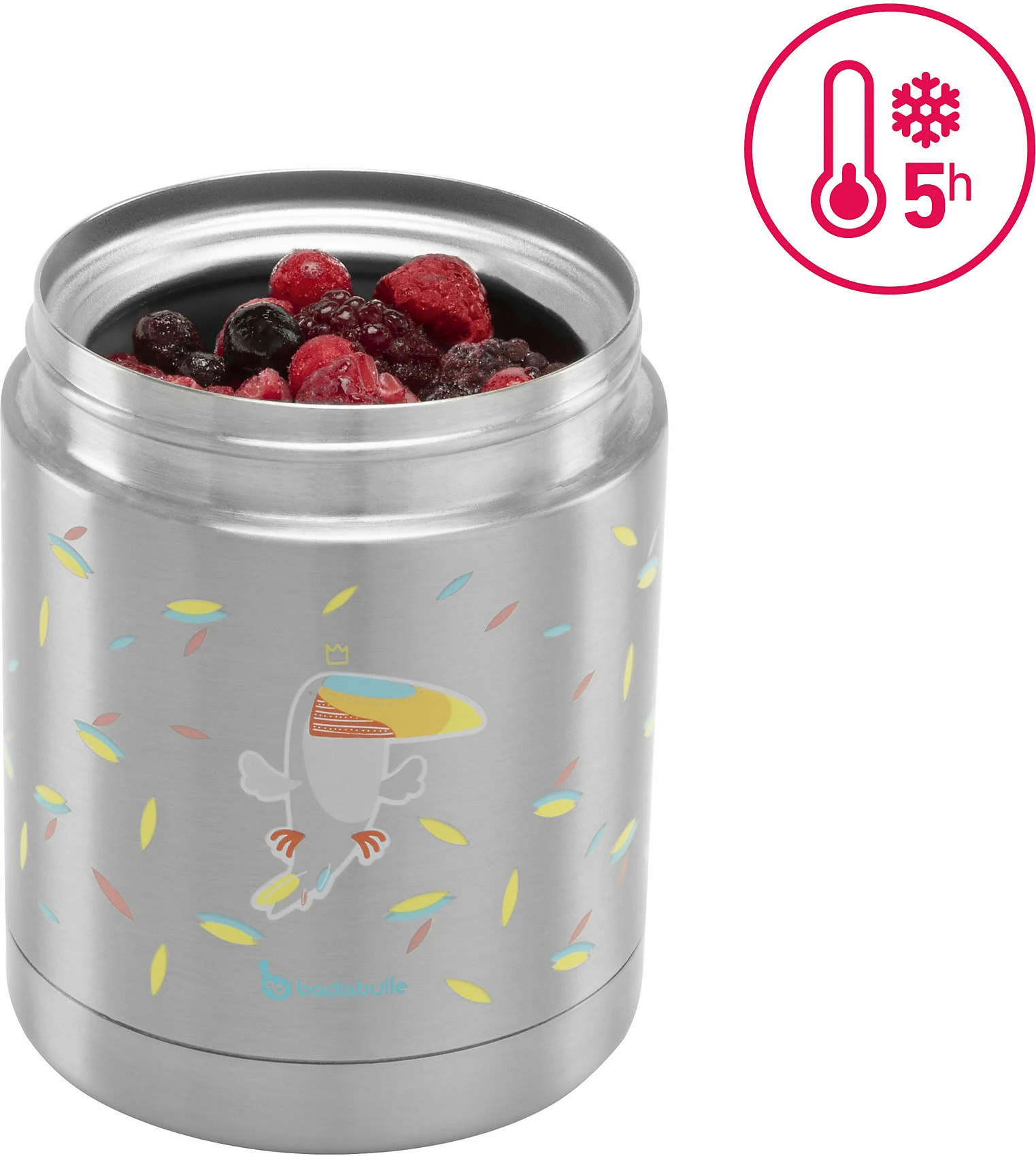 Badabulle Edelstahl-Warmhaltebox Tukan, 350 Ml, Türkis/grau 6 Badabulle Edelstahl-Warmhaltebox Tukan, 350 Ml, Türkis/grau – Bild 6