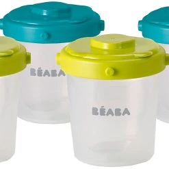 Beaba 6er Set Clip-Portionsbehälter - 2. Alter/200ml (verschiedene Farben Blau/ne...