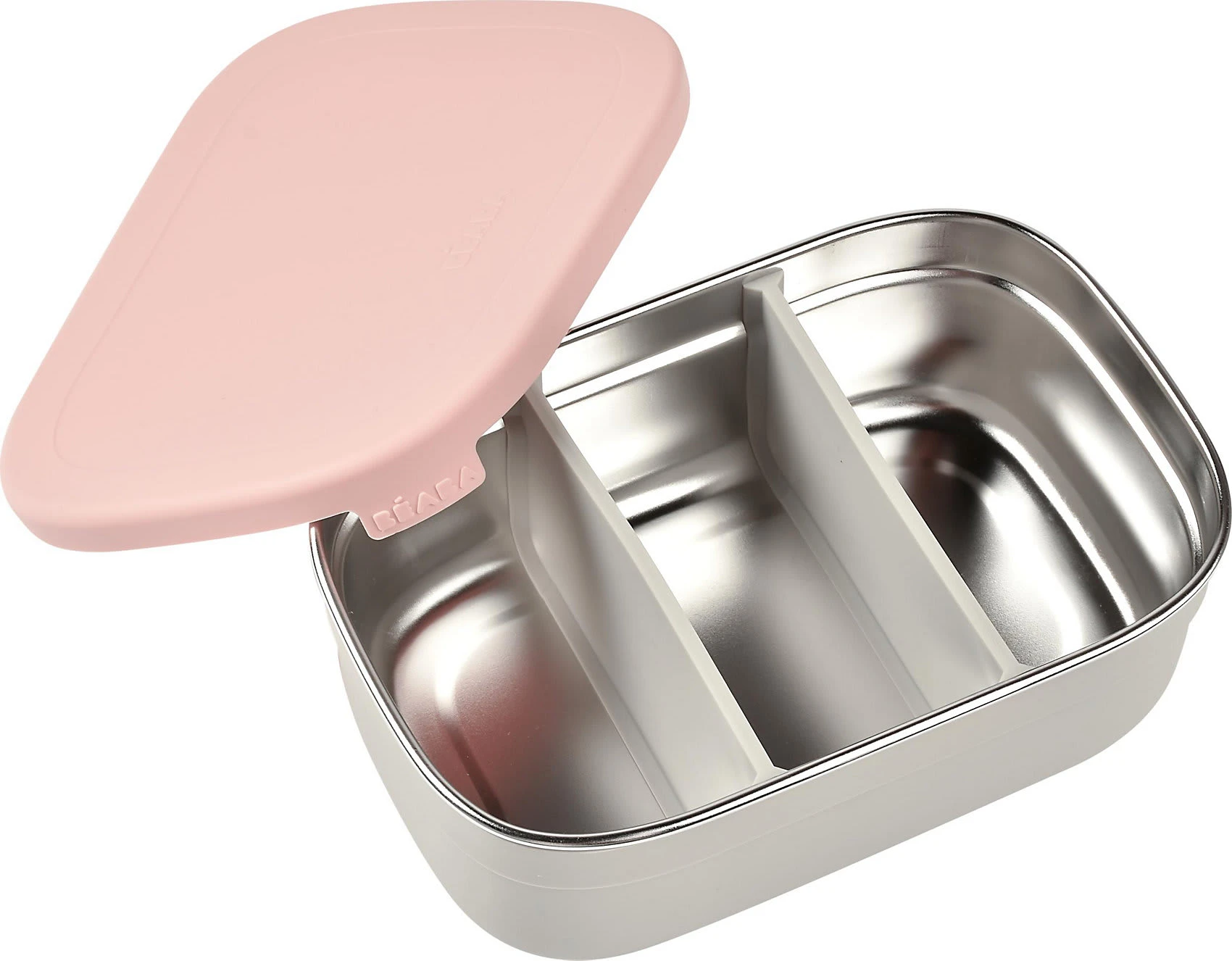 Beaba Edelstahl Brotdose Velvet Grau/dusty Rosa 3 Beaba Edelstahl Brotdose Velvet Grau/dusty Rosa – Bild 3
