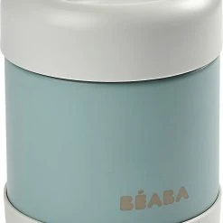 Beaba Portionsbehälter Aus Edelstahl, 300 Ml, Hellgrau/ Eucalyptus Grün
