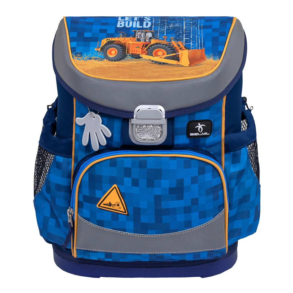 BELMIL 4tlg-Set: Schulranzen Bulldozer In Blau – (H)36 X (B) 28 X (T) 17 Cm 3 BELMIL 4tlg-Set: Schulranzen Bulldozer In Blau – (H)36 X (B) 28 X (T) 17 Cm – Bild 3