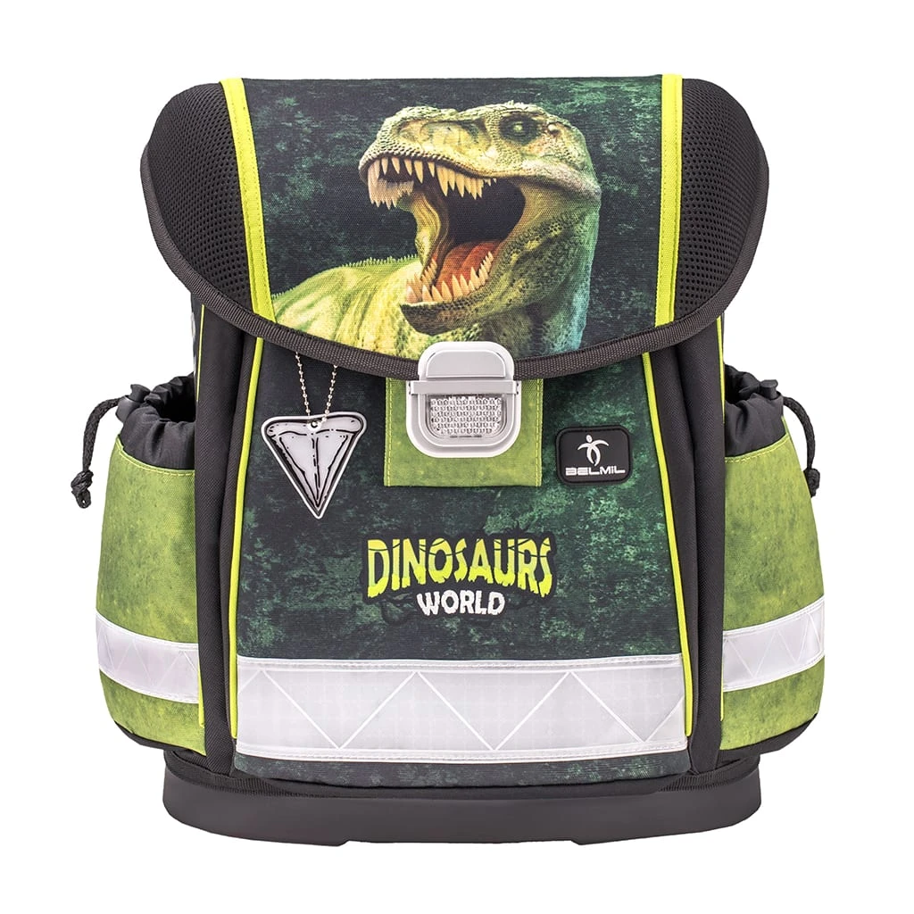 BELMIL 4tlg-Set: Schulranzen Dinosaur World 2 In Grün – (H)36 X (B) 32 X (T) 19 Cm 3 BELMIL 4tlg-Set: Schulranzen Dinosaur World 2 In Grün – (H)36 X (B) 32 X (T) 19 Cm – Bild 3