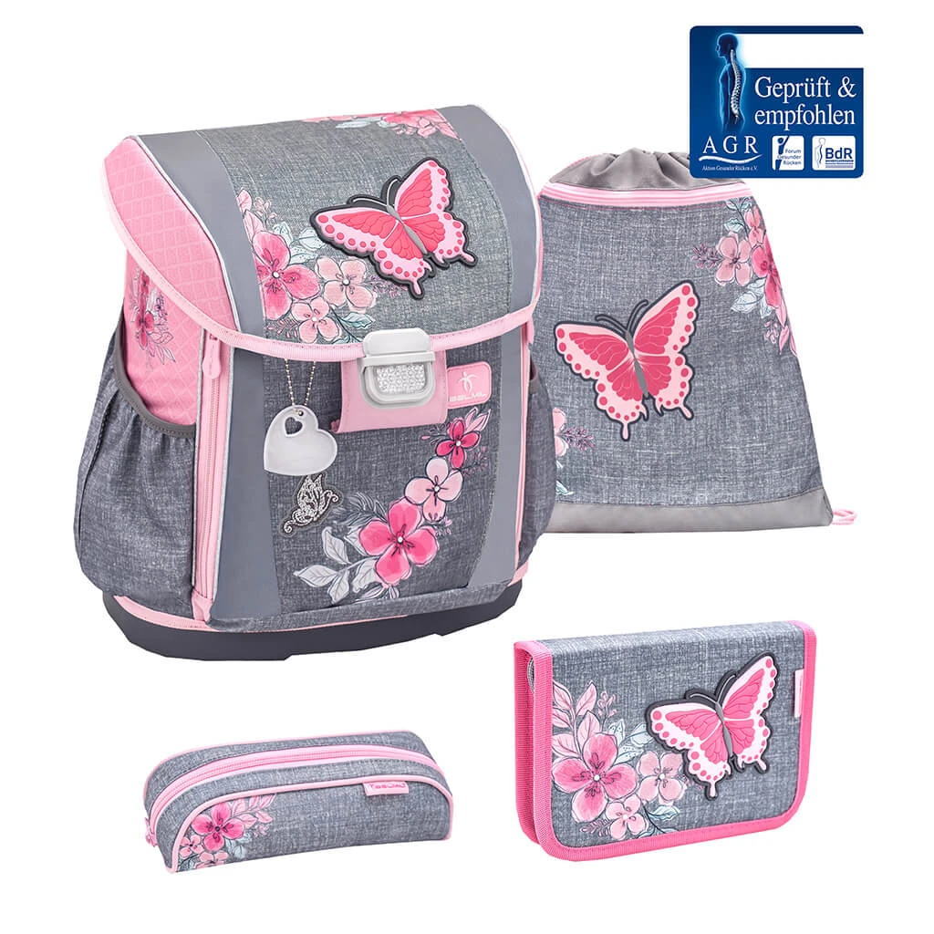 BELMIL 4tlg-Set: Schulranzen Elegant In Rose – (H)37 X (B) 31 X (T) 17 Cm 1 BELMIL 4tlg-Set: Schulranzen Elegant In Rose – (H)37 X (B) 31 X (T) 17 Cm