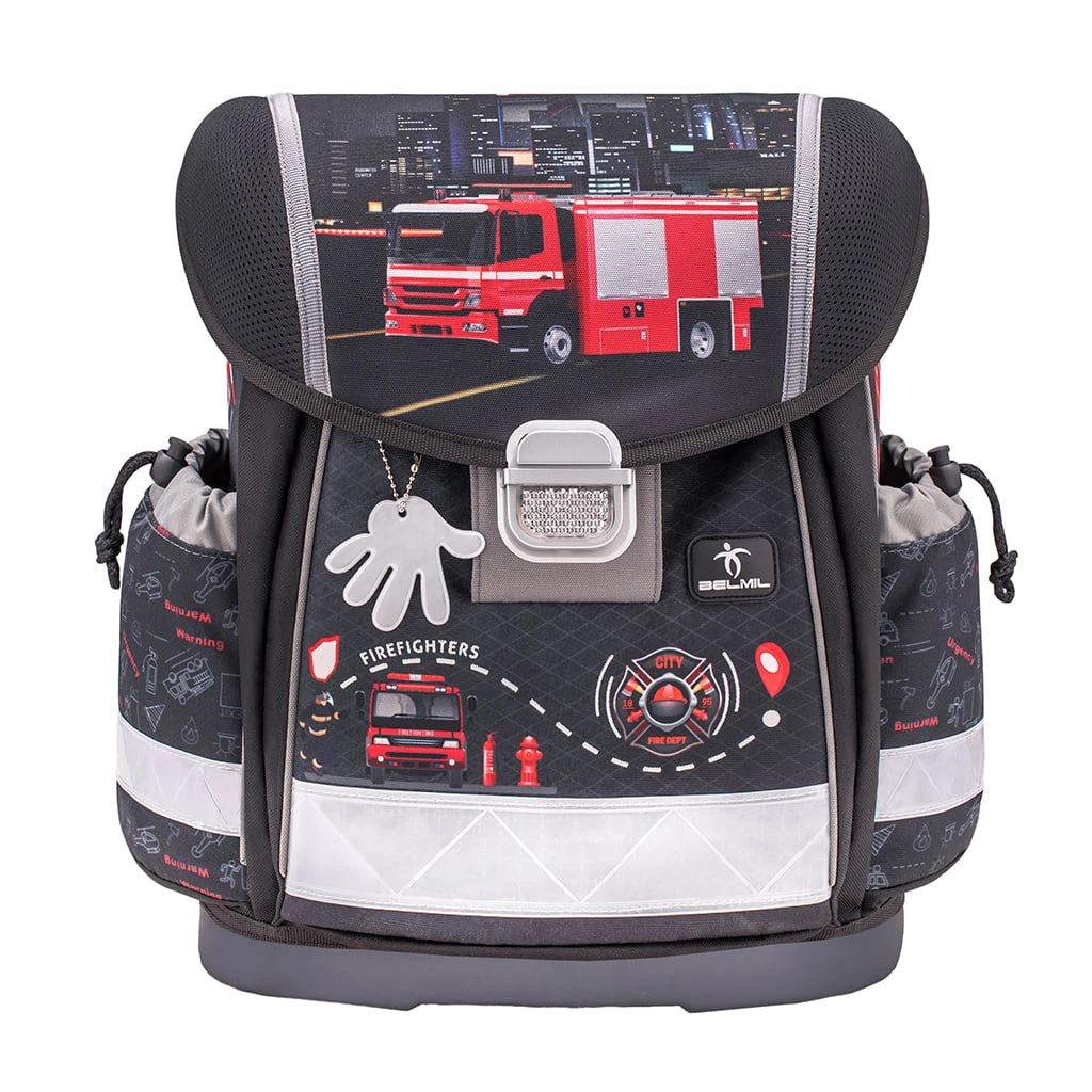 BELMIL 4tlg-Set: Schulranzen Firetruck 2 In Schwarz – (H)36 X (B) 32 X (T) 19 Cm 3 BELMIL 4tlg-Set: Schulranzen Firetruck 2 In Schwarz – (H)36 X (B) 32 X (T) 19 Cm – Bild 3