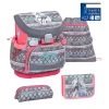 BELMIL 4tlg-Set: Schulranzen Horse Aruba Blue In Grau – (H)36 X (B) 28 X (T) 17 Cm