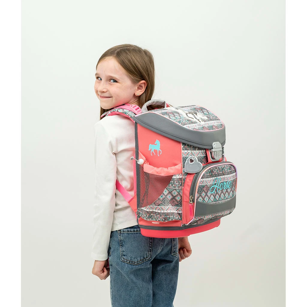 BELMIL 4tlg-Set: Schulranzen Horse Aruba Blue In Grau – (H)36 X (B) 28 X (T) 17 Cm 10 BELMIL 4tlg-Set: Schulranzen Horse Aruba Blue In Grau – (H)36 X (B) 28 X (T) 17 Cm – Bild 10