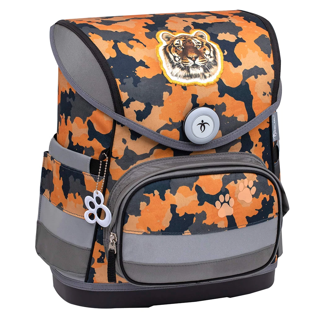 BELMIL 4tlg-Set: Schulranzen Orange Camouflage In Grau – (H)37 X (B) 30 X (T) 19 Cm 2 BELMIL 4tlg-Set: Schulranzen Orange Camouflage In Grau – (H)37 X (B) 30 X (T) 19 Cm – Bild 2
