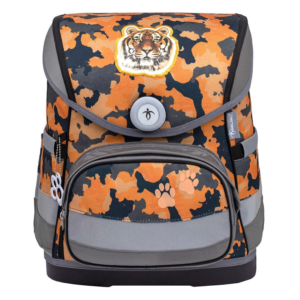 BELMIL 4tlg-Set: Schulranzen Orange Camouflage In Grau – (H)37 X (B) 30 X (T) 19 Cm 3 BELMIL 4tlg-Set: Schulranzen Orange Camouflage In Grau – (H)37 X (B) 30 X (T) 19 Cm – Bild 3