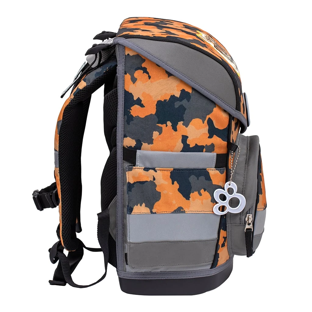 BELMIL 4tlg-Set: Schulranzen Orange Camouflage In Grau – (H)37 X (B) 30 X (T) 19 Cm 4 BELMIL 4tlg-Set: Schulranzen Orange Camouflage In Grau – (H)37 X (B) 30 X (T) 19 Cm – Bild 4