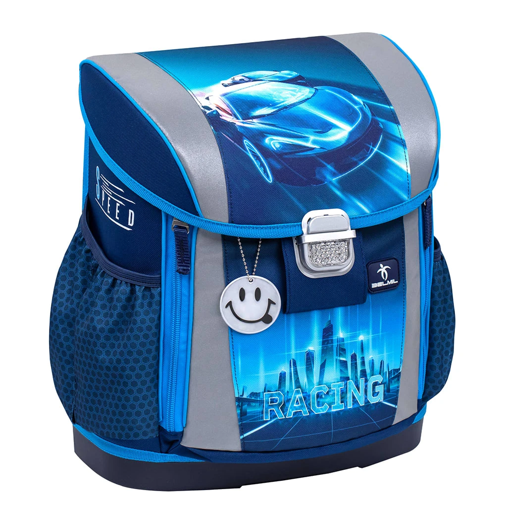 BELMIL 4tlg-Set: Schulranzen Racing Blue Neon In Blau – (H)37 X (B) 31 X (T) 17 Cm 2 BELMIL 4tlg-Set: Schulranzen Racing Blue Neon In Blau – (H)37 X (B) 31 X (T) 17 Cm – Bild 2