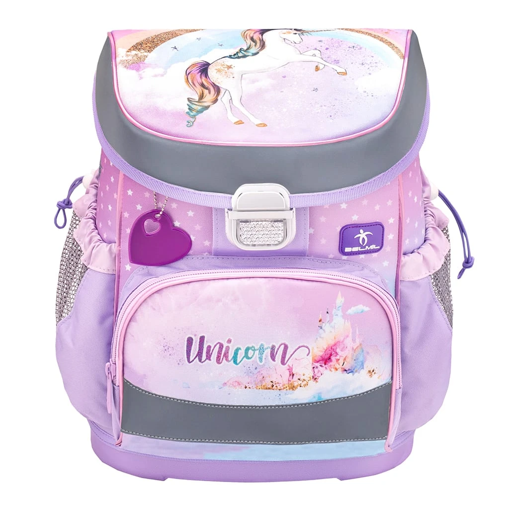 BELMIL 4tlg-Set: Schulranzen Rainbow Unicorn In Lila – (H)36 X (B) 28 X (T) 17 Cm 3 BELMIL 4tlg-Set: Schulranzen Rainbow Unicorn In Lila – (H)36 X (B) 28 X (T) 17 Cm – Bild 3