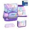 BELMIL 4tlg-Set: Schulranzen Rainbow Unicorn Magic In Lila – H37xB30xT19 Cm