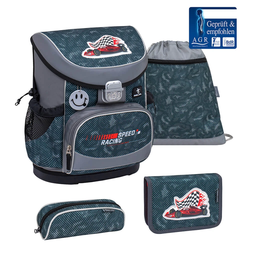 BELMIL 4tlg-Set: Schulranzen Red Dots In Schwarz – (H)36 X (B) 28 X (T) 17 Cm 1 BELMIL 4tlg-Set: Schulranzen Red Dots In Schwarz – (H)36 X (B) 28 X (T) 17 Cm