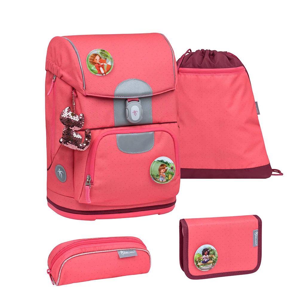 BELMIL 4tlg-Set: Schulranzen Sweet Candy In Rosa – (H)35 X (B) 27 X (T) 20 Cm 1 BELMIL 4tlg-Set: Schulranzen Sweet Candy In Rosa – (H)35 X (B) 27 X (T) 20 Cm