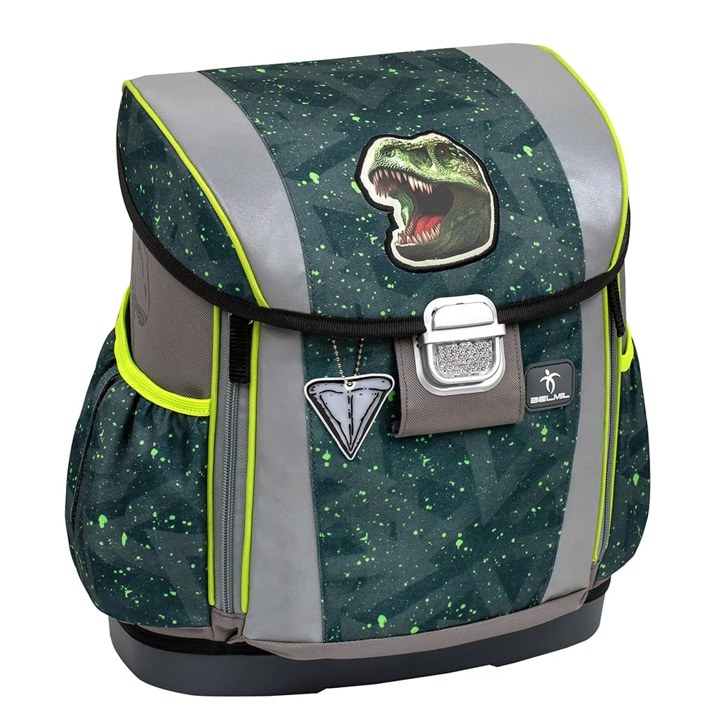 BELMIL 4tlg-Set: Schulranzen T-rex Roar In Grün – (H)37 X (B) 31 X (T) 17 Cm 2 BELMIL 4tlg-Set: Schulranzen T-rex Roar In Grün – (H)37 X (B) 31 X (T) 17 Cm – Bild 2