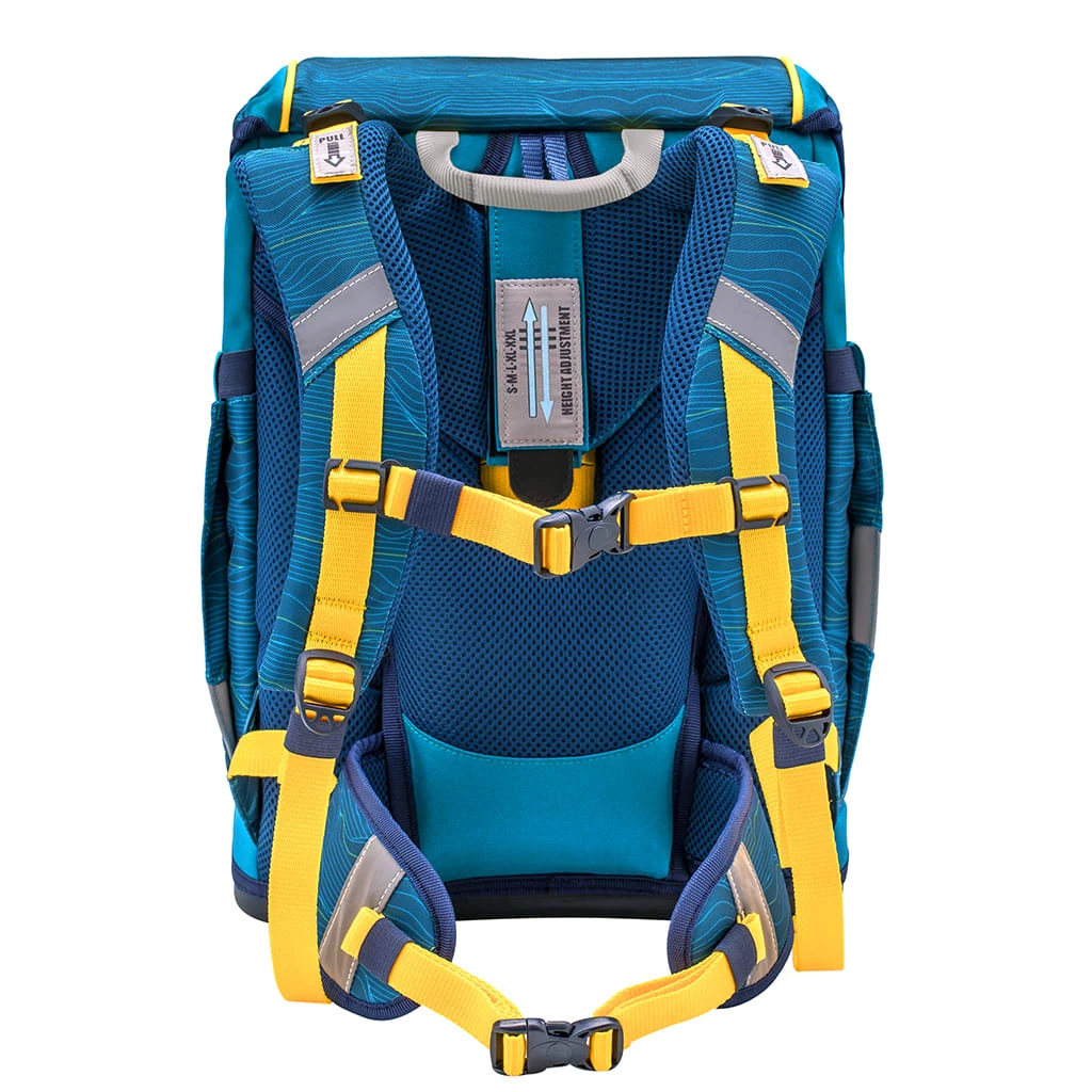 BELMIL 4tlg-Set: Schulranzen Waves Orange In Blau – (H)36 X (B) 26 X (T) 18 Cm 6 BELMIL 4tlg-Set: Schulranzen Waves Orange In Blau – (H)36 X (B) 26 X (T) 18 Cm – Bild 6