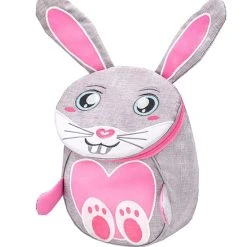 BELMIL Kindergartenrucksack "Mini Animal Mini Bunny" In Grau/Rosa - H 25 L 18 T 11 Cm
