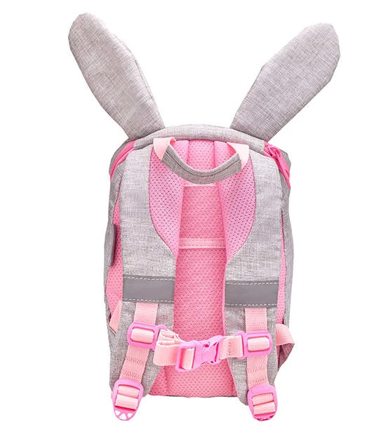 BELMIL Kindergartenrucksack "Mini Animal Mini Bunny" In Grau/Rosa - H 25 L 18 T 11 Cm 4 BELMIL Kindergartenrucksack "Mini Animal Mini Bunny" In Grau/Rosa - H 25 L 18 T 11 Cm – Bild 4