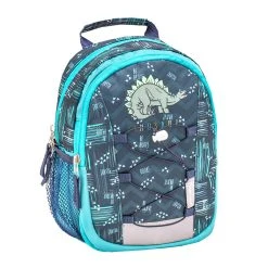 BELMIL Kindergartenrucksack "Mini Kiddy Little Stegosaurus" In Blau, Brustgurt, Namensschild, H 23 Cm L 20 Cm T 9 + 6 Cm