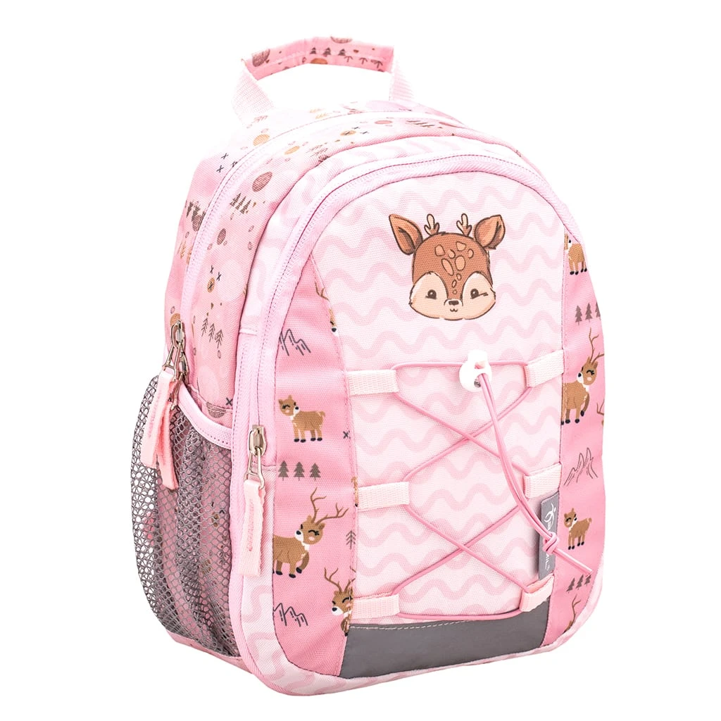 BELMIL Kindergartenrucksack "Mini Kiddy Woodland Deer" In Hellrosa H 23 Cm L 20 Cm T 9 + 6 Cm 1 BELMIL Kindergartenrucksack "Mini Kiddy Woodland Deer" In Hellrosa H 23 Cm L 20 Cm T 9 + 6 Cm