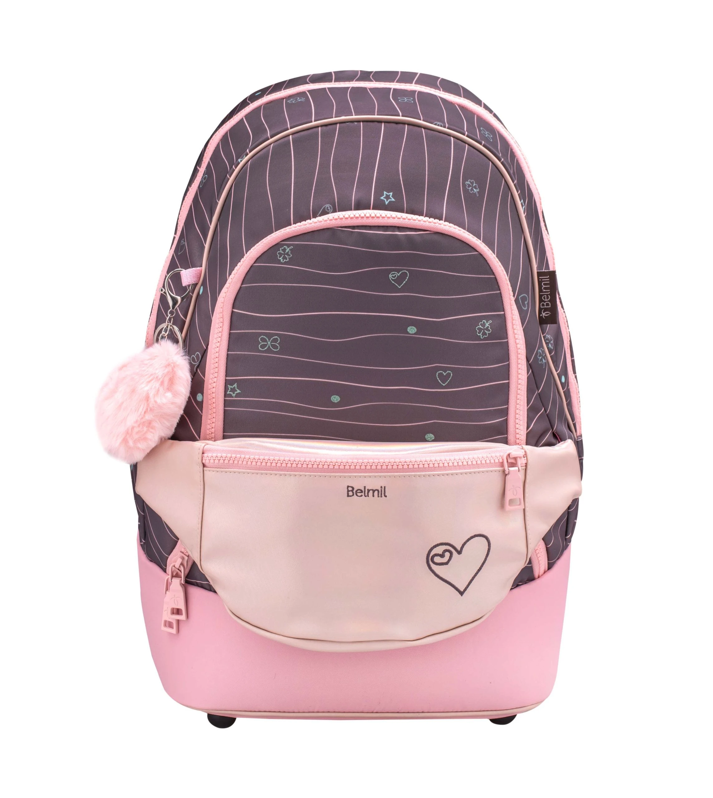 BELMIL Premium 2-IN-1 Schultasche & Gürteltasche "Mint" Braun Mit Brustgurt 3 BELMIL Premium 2-IN-1 Schultasche & Gürteltasche "Mint" Braun Mit Brustgurt – Bild 3