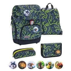 BELMIL Premium Schulranzen-Set 5tlg.Comfy Plus "Iguana" Für Kleine Kinder, Erstklässler