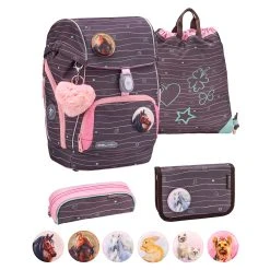 BELMIL Premium Schulranzen-Set 5tlg. Comfy Plus "Mint" Für Kleine Kinder, Erstklässler