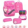 BELMIL Premium Schulranzen-Set 5tlg. Smarty Plus "Candy" Pink Mit Brustgurt
