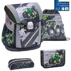 BELMIL Schulranzenset In Green Tractor