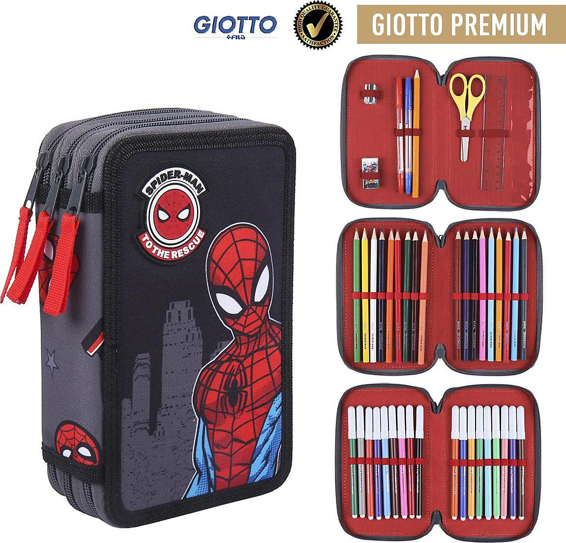 Cerda Triple-Federmäppchen Spider-Man Befüllt, 42-tlg. 4 Cerda Triple-Federmäppchen Spider-Man Befüllt, 42-tlg. – Bild 4