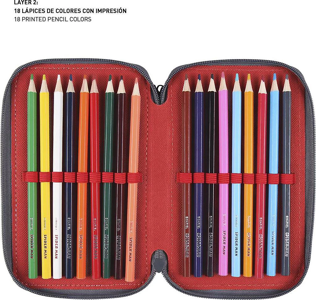 Cerda Triple-Federmäppchen Spider-Man Befüllt, 42-tlg. 5 Cerda Triple-Federmäppchen Spider-Man Befüllt, 42-tlg. – Bild 5