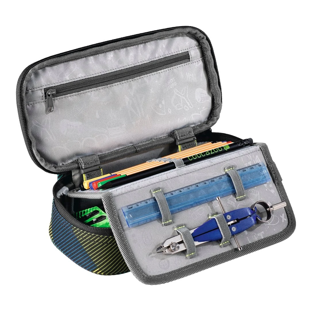 Coocazoo Schlamperbox Polygon Bricks Blue In Grün 2 Coocazoo Schlamperbox Polygon Bricks Blue In Grün – Bild 2