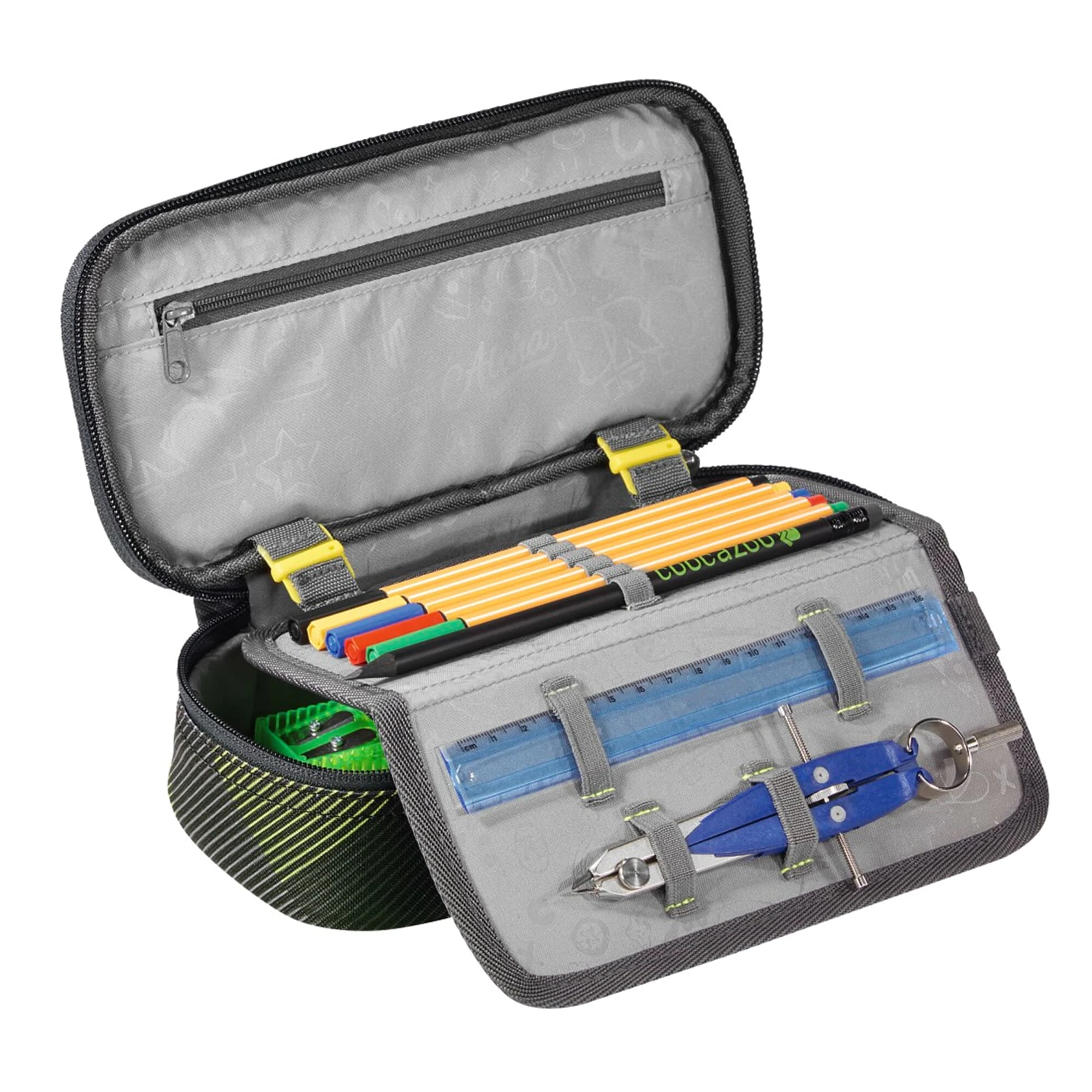 Coocazoo Schlamperetui PencilDenzel In Polygon Bricks Grey 2 Coocazoo Schlamperetui PencilDenzel In Polygon Bricks Grey – Bild 2