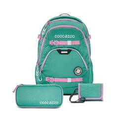 Coocazoo Schulrucksack-Set „Springman“, 3-teilig In Grün