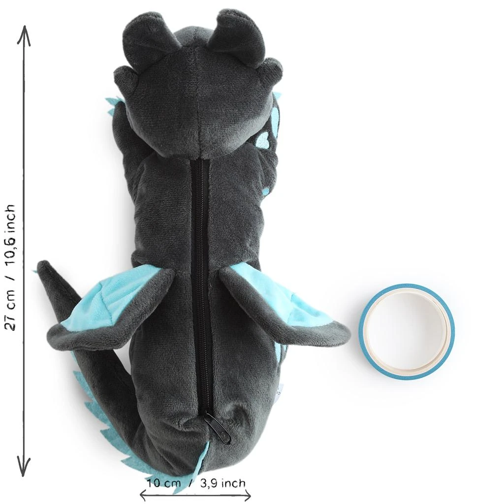 CORIMORI Kuscheltier Federmäppchen In Anthrazit/türkis 2 CORIMORI Kuscheltier Federmäppchen In Anthrazit/türkis – Bild 2
