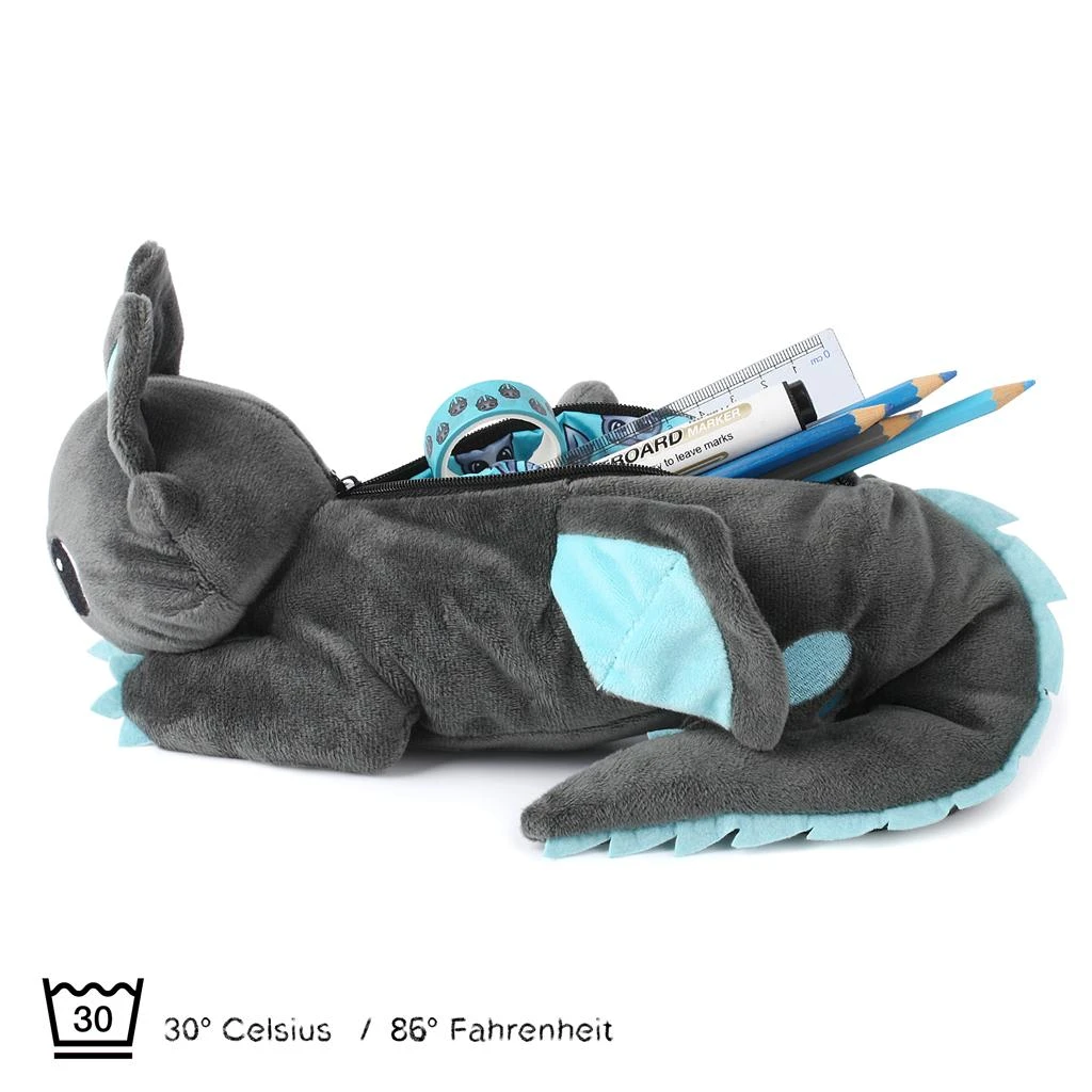 CORIMORI Kuscheltier Federmäppchen In Anthrazit/türkis 3 CORIMORI Kuscheltier Federmäppchen In Anthrazit/türkis – Bild 3