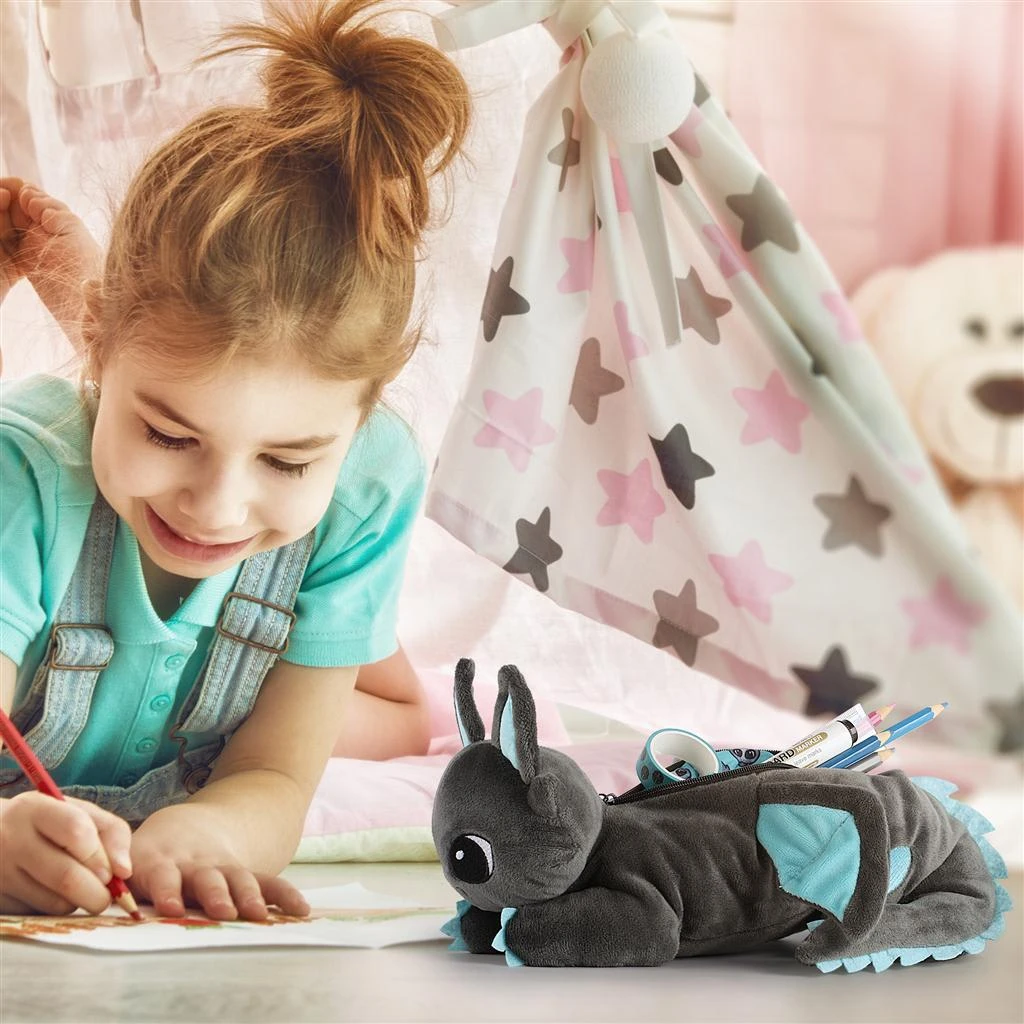 CORIMORI Kuscheltier Federmäppchen In Anthrazit/türkis 6 CORIMORI Kuscheltier Federmäppchen In Anthrazit/türkis – Bild 6