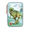 Depesche 3-Fach Federtasche LED T-Rex Dino World 20 X 13 Cm In Rauchblau