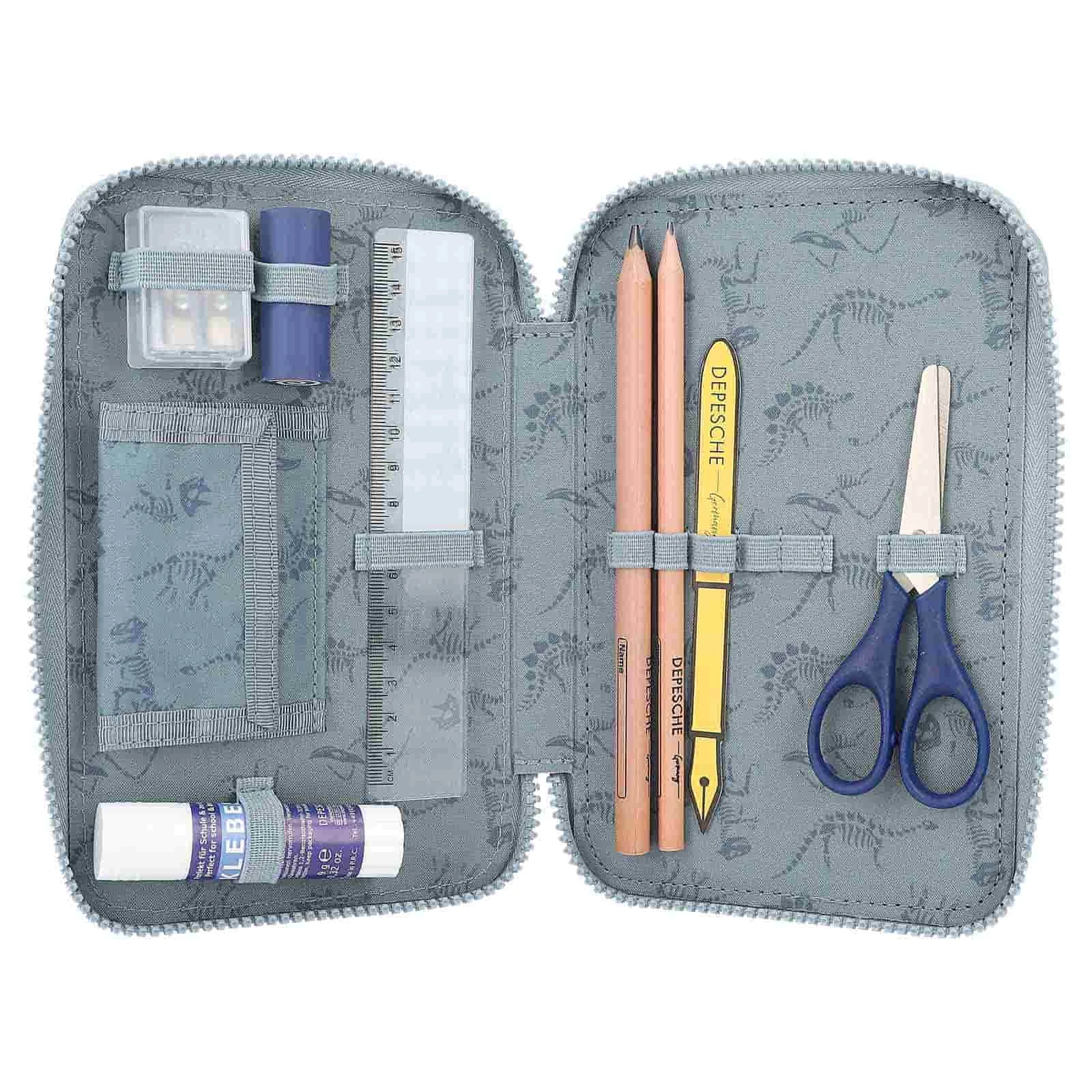 Depesche 3-Fach Federtasche LED T-Rex Dino World 20 X 13 Cm In Rauchblau 3 Depesche 3-Fach Federtasche LED T-Rex Dino World 20 X 13 Cm In Rauchblau – Bild 3