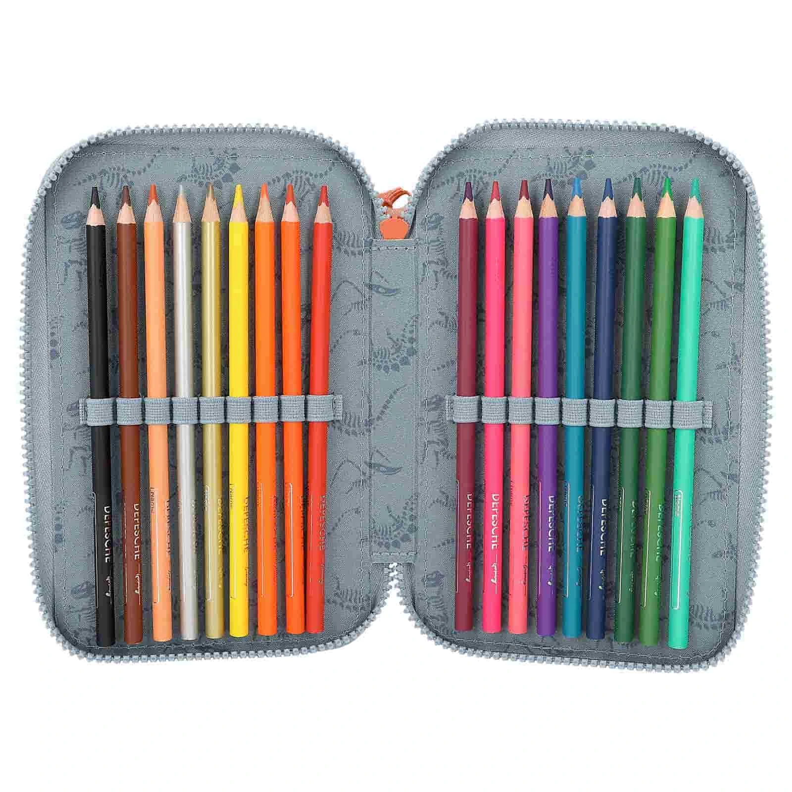 Depesche 3-Fach Federtasche LED T-Rex Dino World 20 X 13 Cm In Rauchblau 4 Depesche 3-Fach Federtasche LED T-Rex Dino World 20 X 13 Cm In Rauchblau – Bild 4