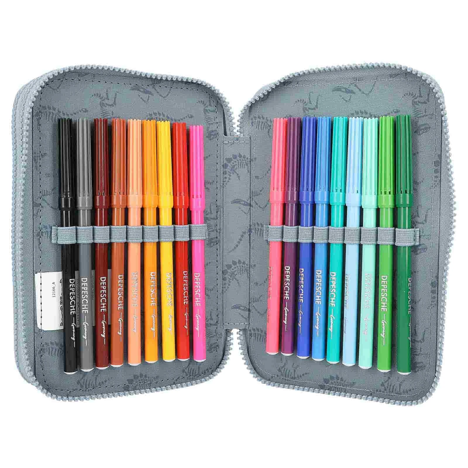 Depesche 3-Fach Federtasche LED T-Rex Dino World 20 X 13 Cm In Rauchblau 5 Depesche 3-Fach Federtasche LED T-Rex Dino World 20 X 13 Cm In Rauchblau – Bild 5