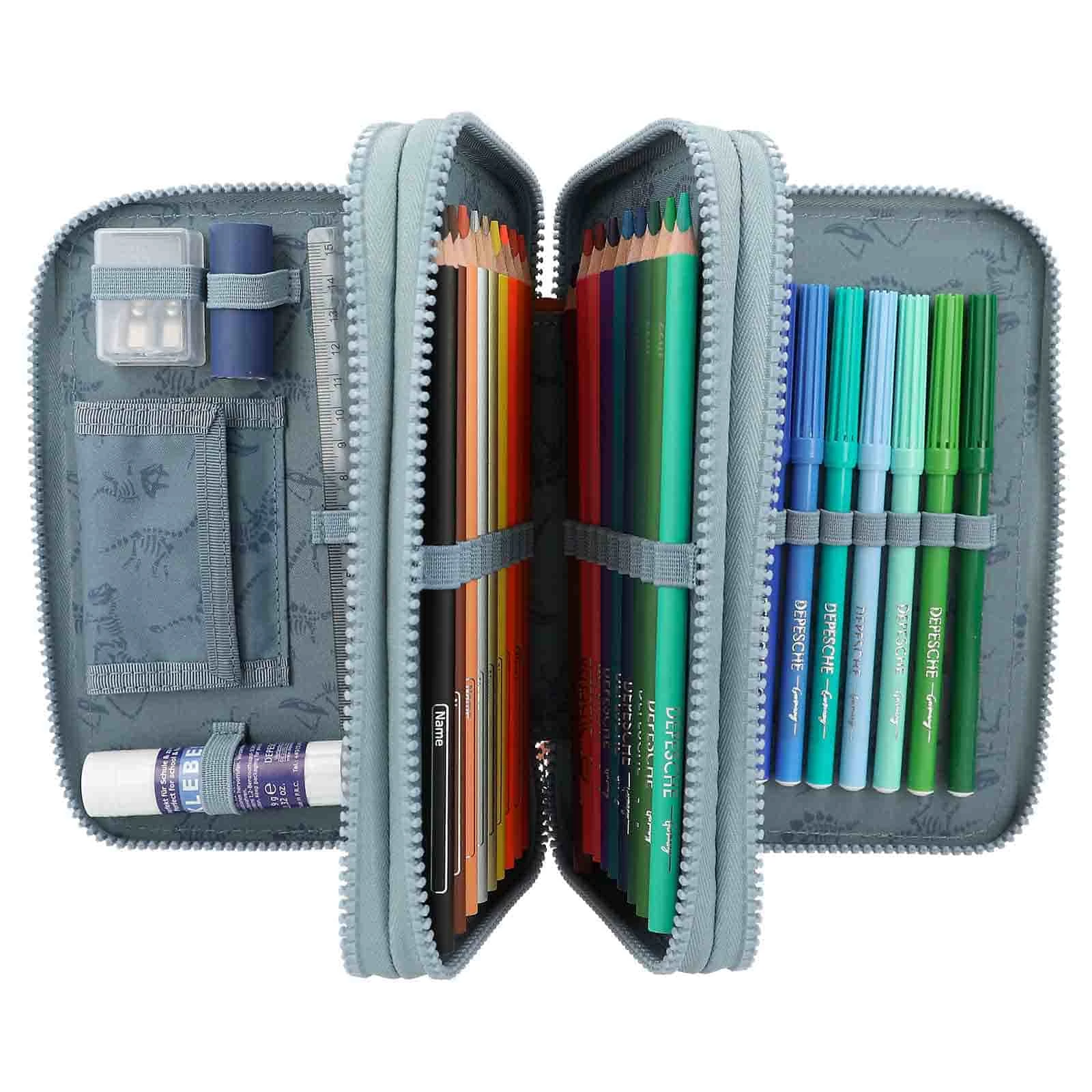 Depesche 3-Fach Federtasche LED T-Rex Dino World 20 X 13 Cm In Rauchblau 6 Depesche 3-Fach Federtasche LED T-Rex Dino World 20 X 13 Cm In Rauchblau – Bild 6