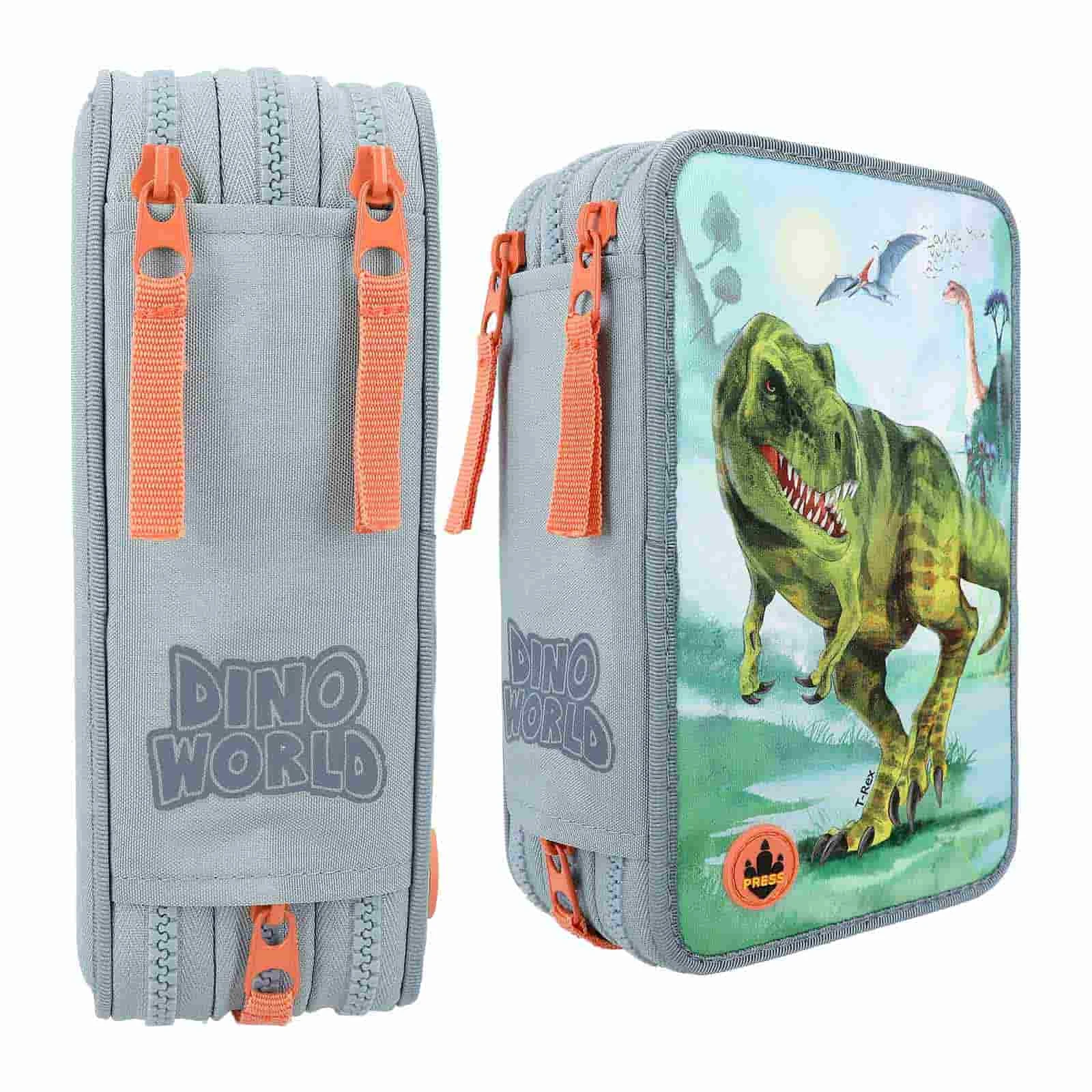 Depesche 3-Fach Federtasche LED T-Rex Dino World 20 X 13 Cm In Rauchblau 8 Depesche 3-Fach Federtasche LED T-Rex Dino World 20 X 13 Cm In Rauchblau – Bild 8