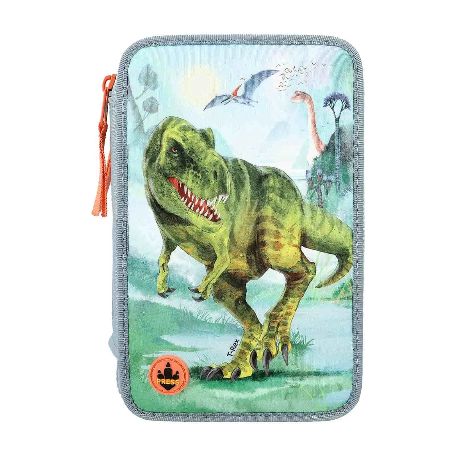 Depesche 3-Fach Federtasche LED T-Rex Dino World 20 X 13 Cm In Rauchblau 1 Depesche 3-Fach Federtasche LED T-Rex Dino World 20 X 13 Cm In Rauchblau