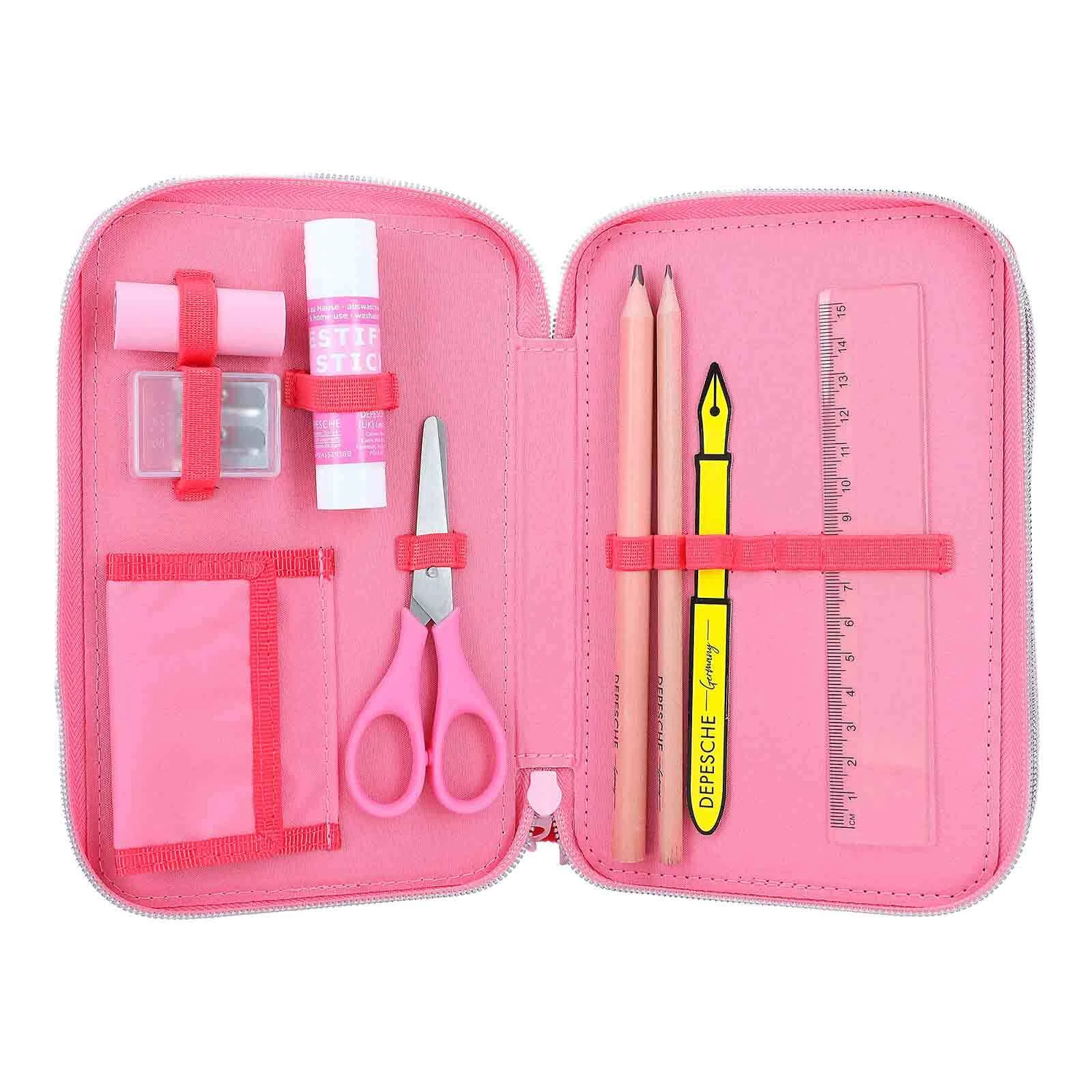 Depesche 3-Fach Federtasche ONE LOVE Inkl. Stifte TOPModel 20 X 13 Cm In Rot 2 Depesche 3-Fach Federtasche ONE LOVE Inkl. Stifte TOPModel 20 X 13 Cm In Rot – Bild 2