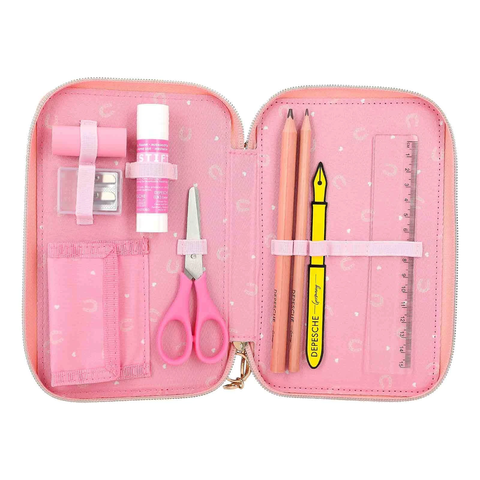 Depesche 3-Fach Federtasche Sundown Inkl. Stifte Miss Melody 20 X 13 X 7,5 Cm In Rosa 2 Depesche 3-Fach Federtasche Sundown Inkl. Stifte Miss Melody 20 X 13 X 7,5 Cm In Rosa – Bild 2