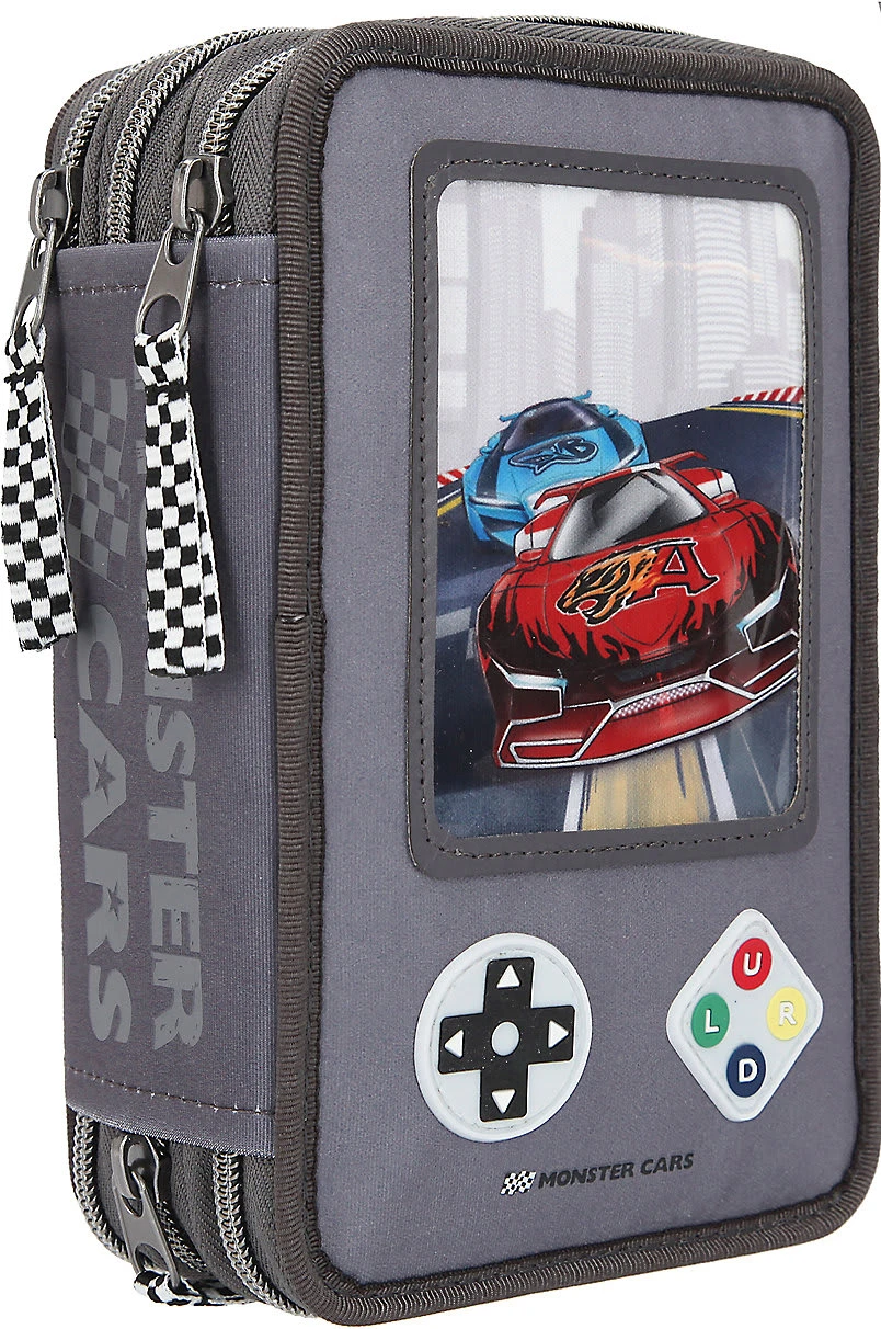 Depesche Monster Cars LED Triple-Federmäppchen GAMER, Befüllt Mit über 40 Teilen 3 Depesche Monster Cars LED Triple-Federmäppchen GAMER, Befüllt Mit über 40 Teilen – Bild 3