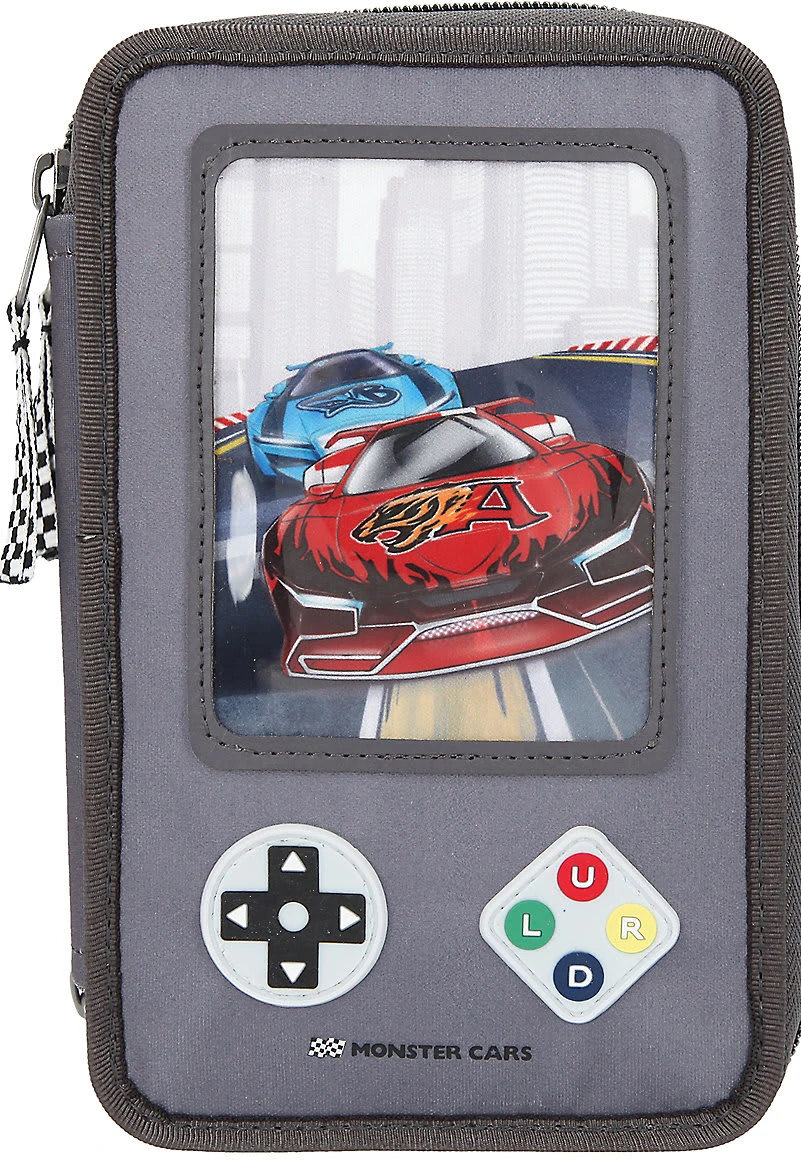 Depesche Monster Cars LED Triple-Federmäppchen GAMER, Befüllt Mit über 40 Teilen 1 Depesche Monster Cars LED Triple-Federmäppchen GAMER, Befüllt Mit über 40 Teilen