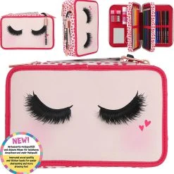 Depesche TOPModel Triple-Federmäppchen BEAUTY GIRL, Befüllt Mit über 40 Teilen